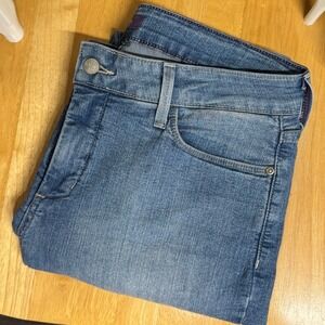 NYDJ Boyfriend Jeans Medium Wash Blue Denim Women Size 12 High Rise Lightweight